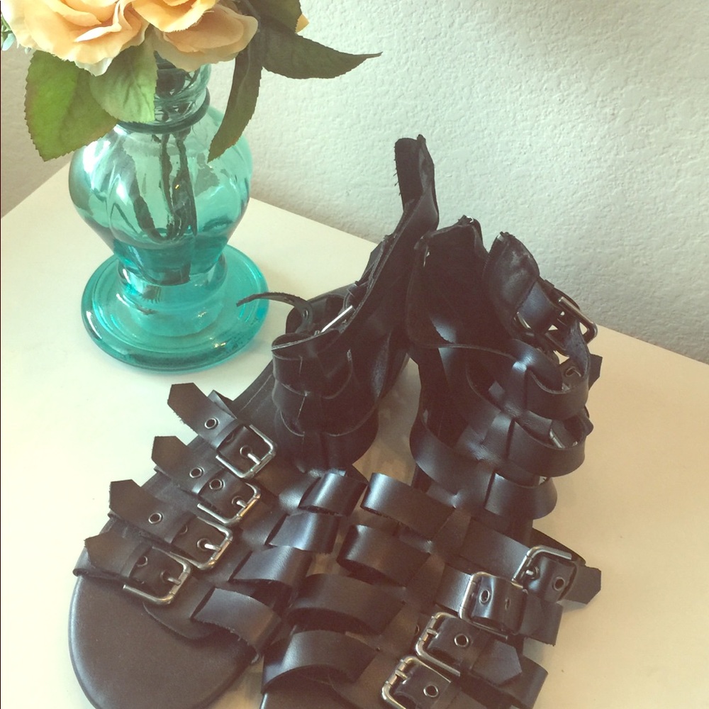 Black Ankle Gladiator Sandal